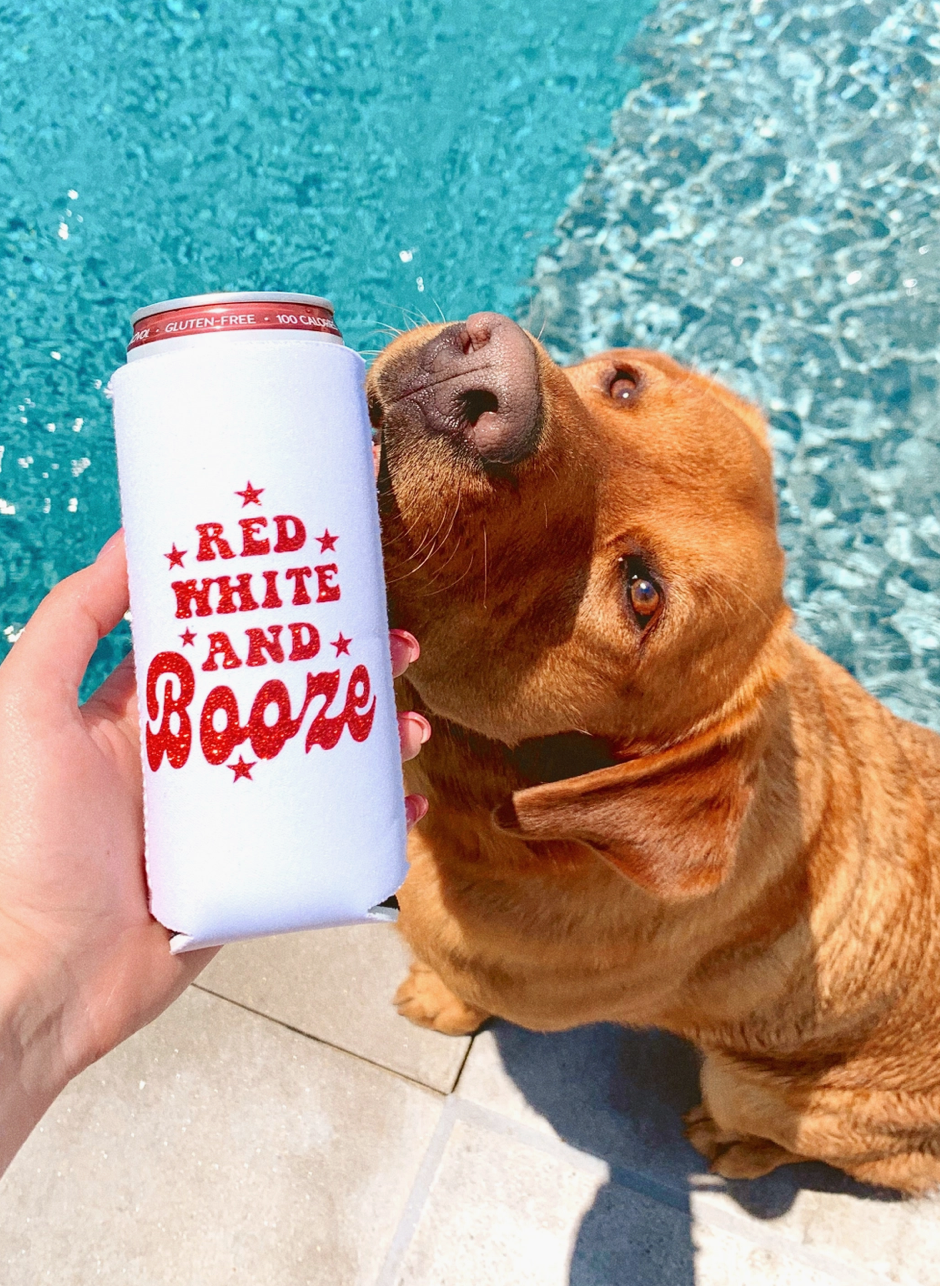 Red Slim Can Cooler