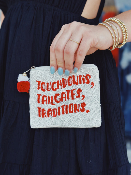 Tailgates & Traditions Beaded Pouch