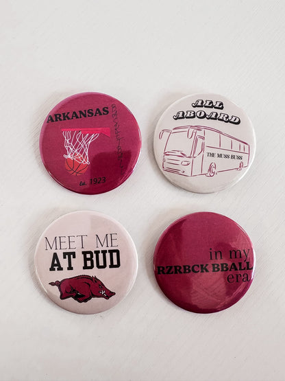 Arkansas Basketball Button 2.25"