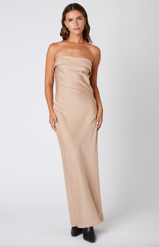 Samantha Strapless Maxi Dress Tan