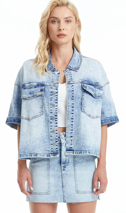 Bayeas Short Sleeve Denim Jacket