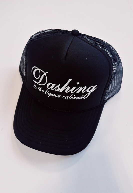 Dashing to the Liquor Cabinet Trucker Hat