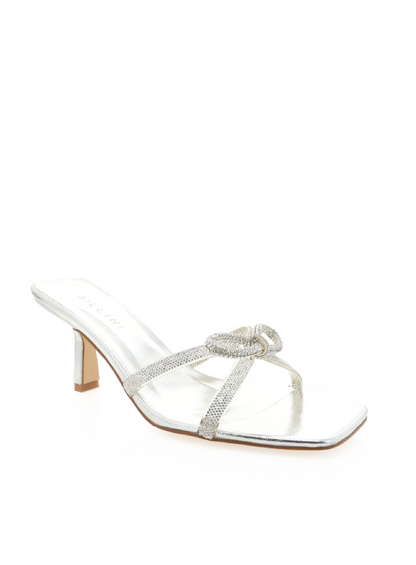 Fabia Billini Silver Metallic Bow Heels