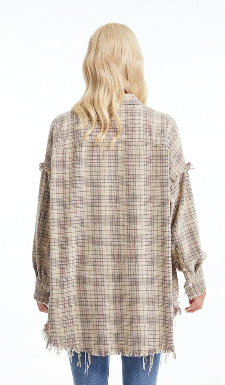 Plaid Distressed Flannel Shirt