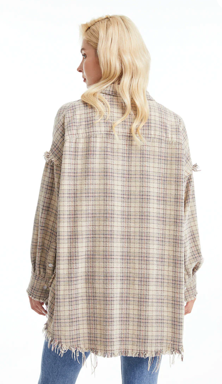 Plaid Distressed Flannel Shirt