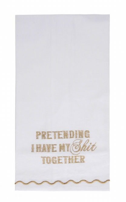 Pretending Gold Thread Tea Towel