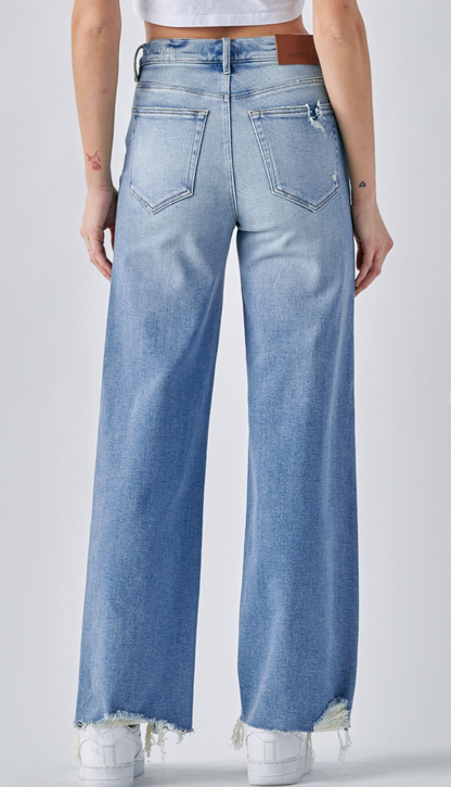 Logan High Waist Distressed Dad Jeans