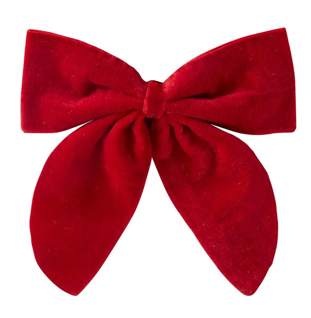 Velvet Bow Napkin Ties Red