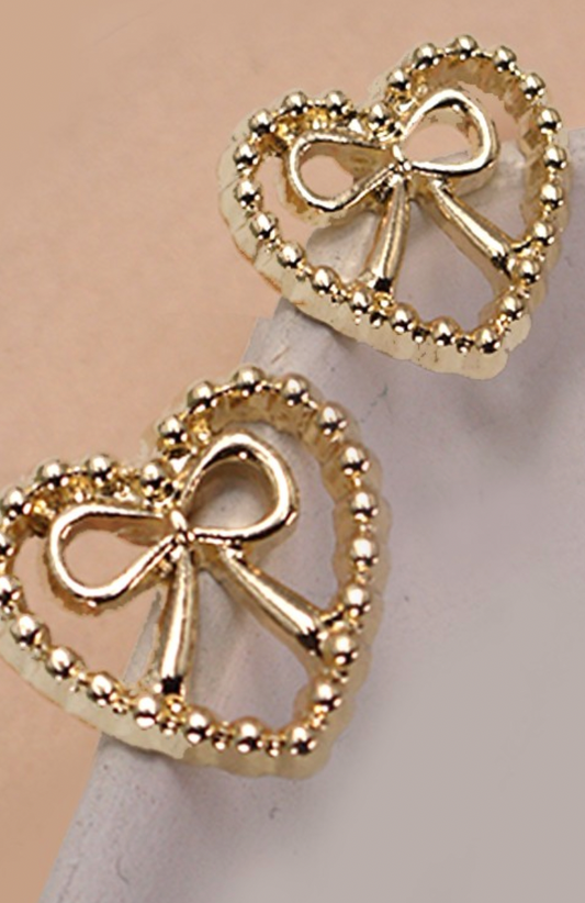 Heart Bow Studs