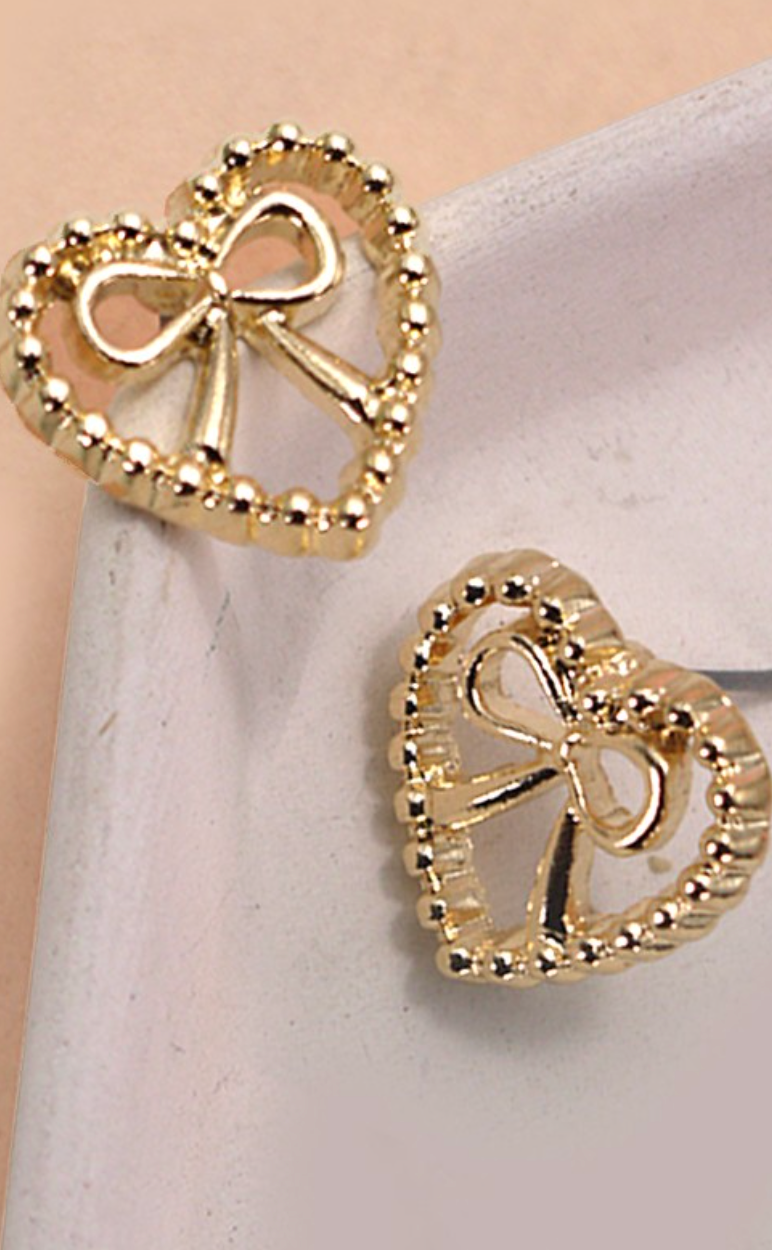 Heart Bow Studs