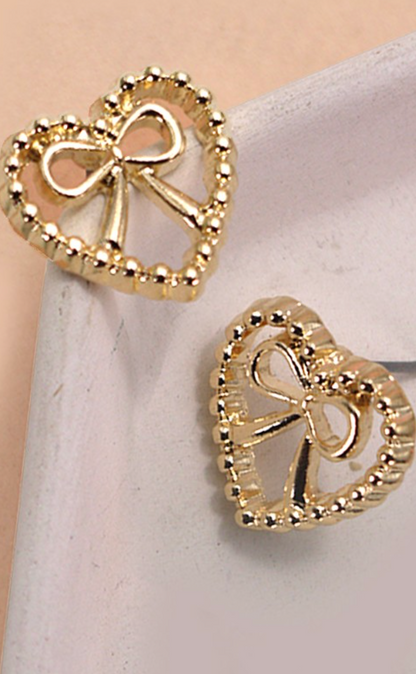 Heart Bow Studs