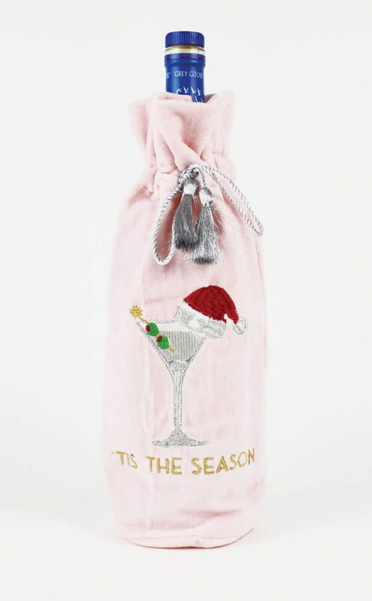 Martini Embroidered Wine Bag