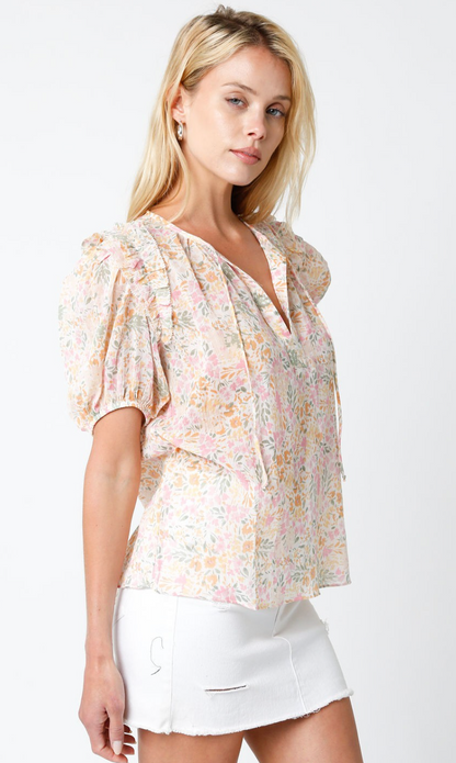 Julie Floral Ruffle Blouse