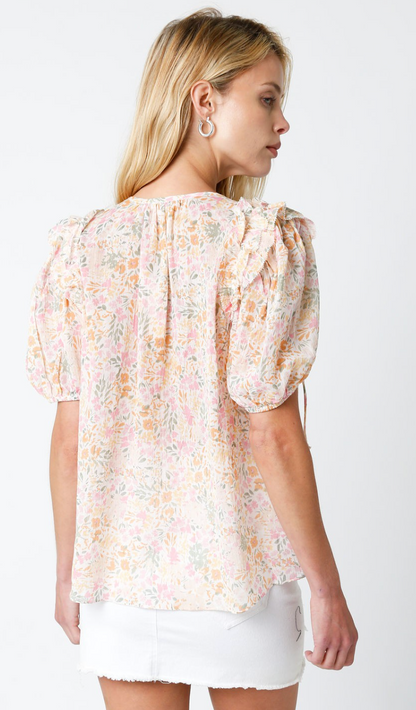 Julie Floral Ruffle Blouse