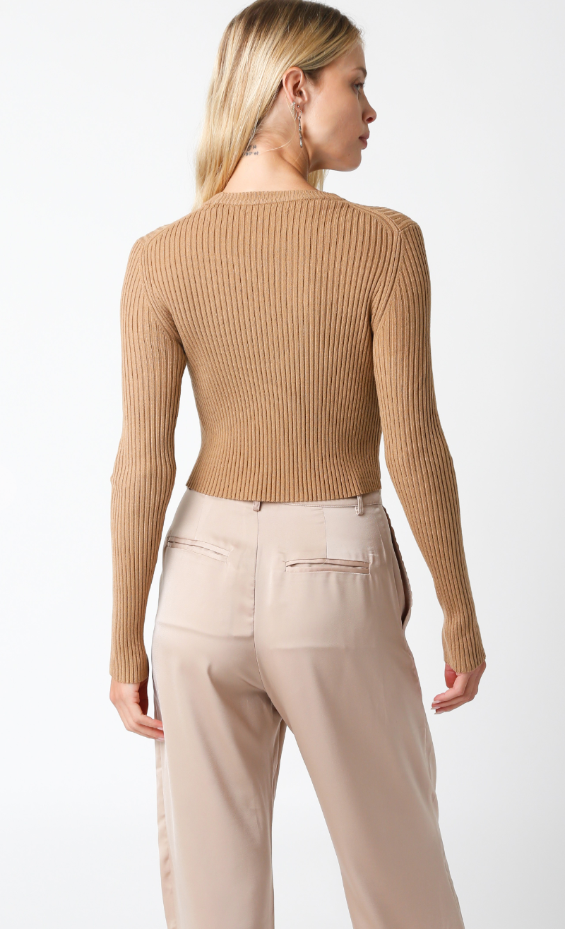 Kendra Crop Sweater Taupe