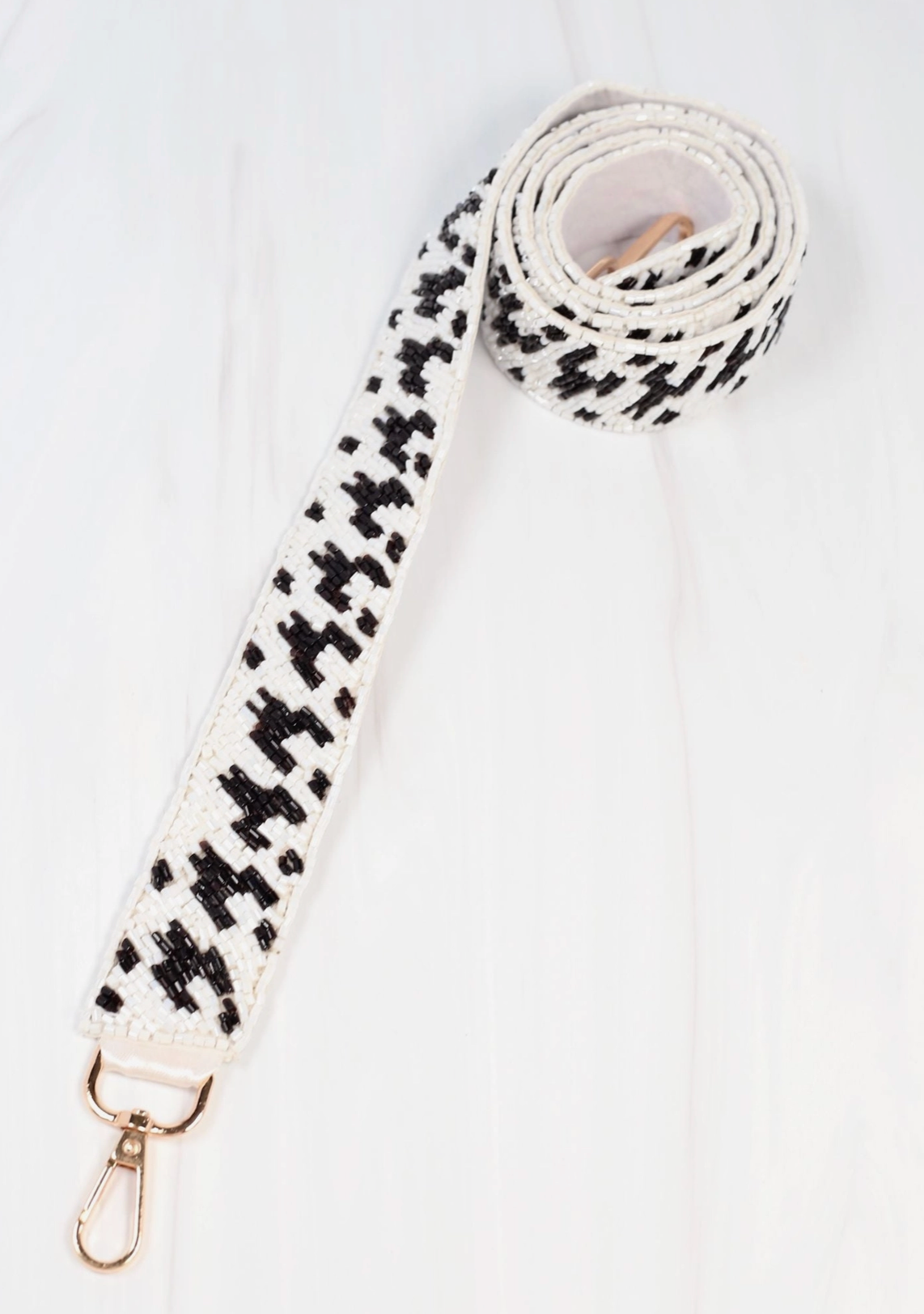 Houndstooth Beaded Purse Strap