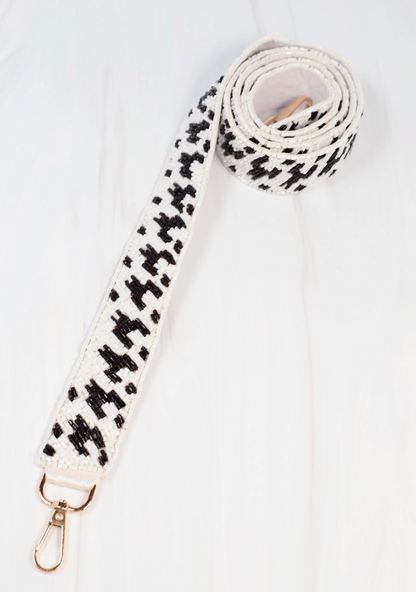 Houndstooth Beaded Purse Strap