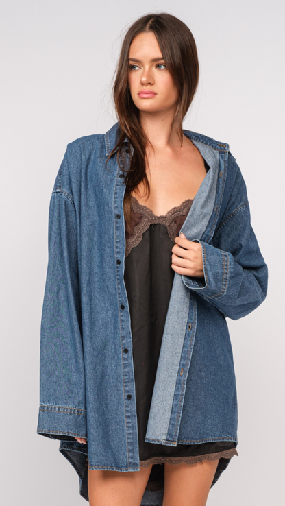 Maci Denim Oversize Shirt Dress