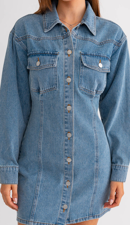 Sierra Fitted Denim Dress