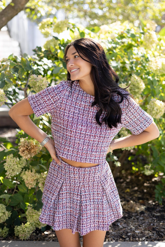 Rainbow Tweed Skirt