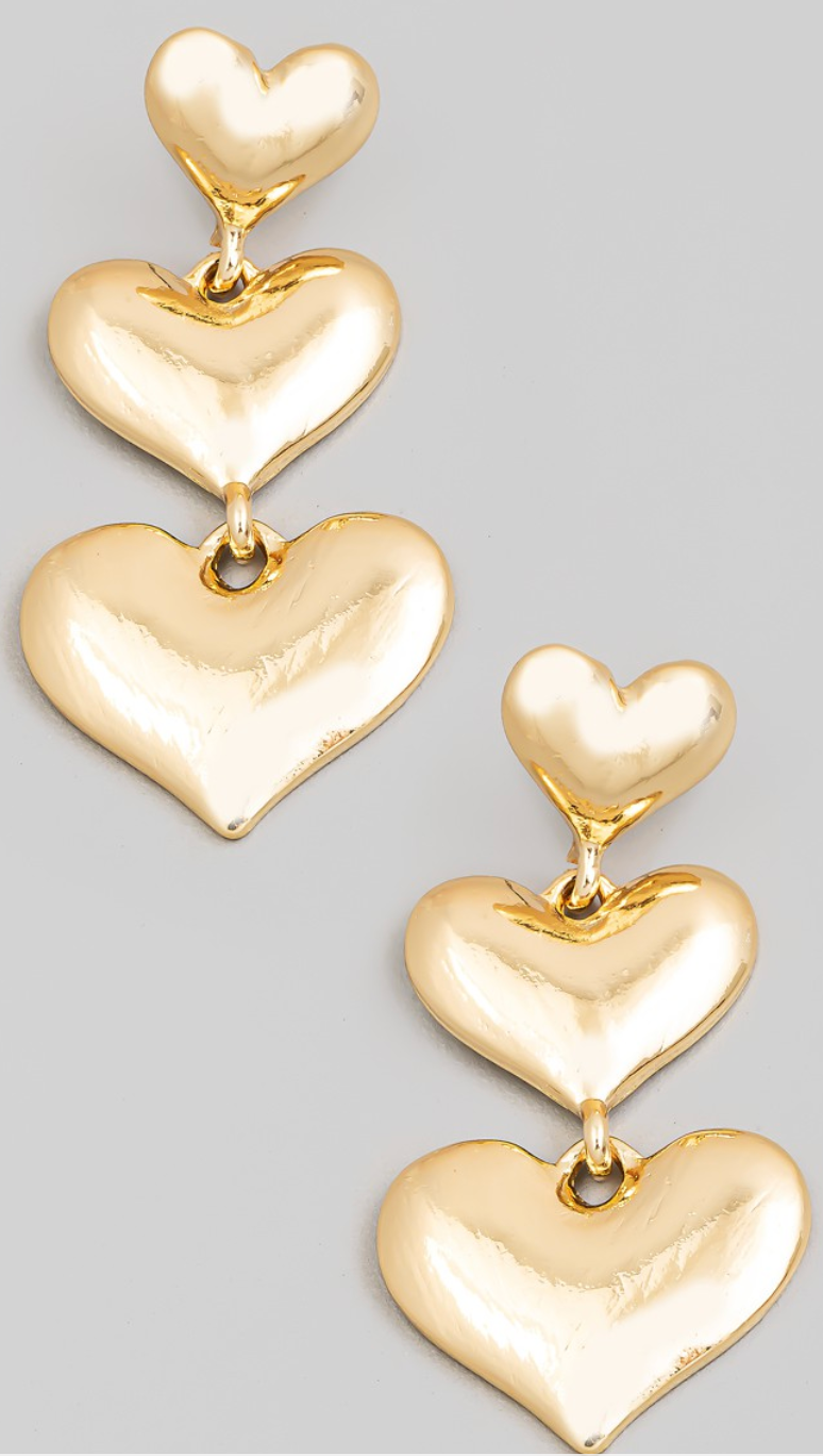 Metallic Heart Earrings