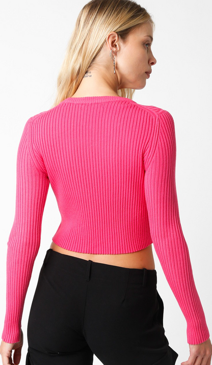 Kendra Crop Sweater Pink