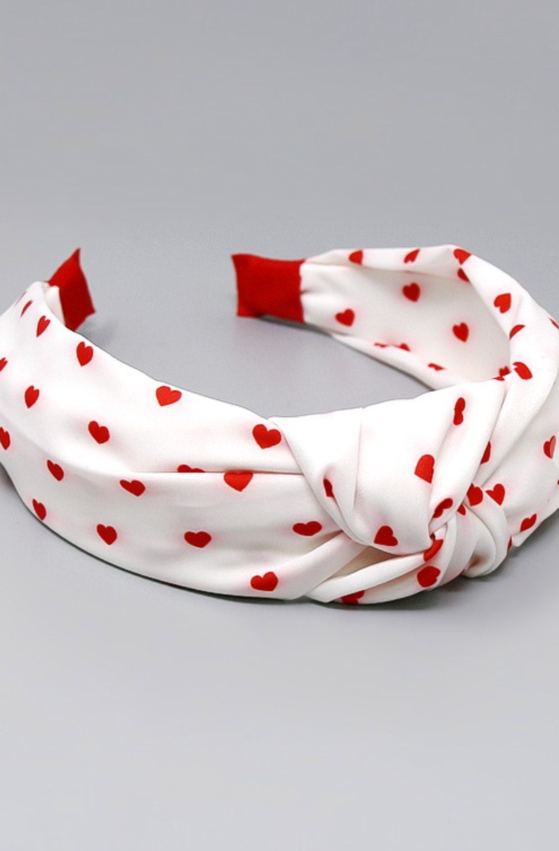 Heart Knot Headband White