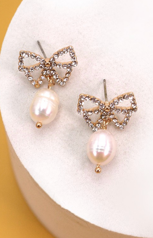 Bow + Pearl Studs