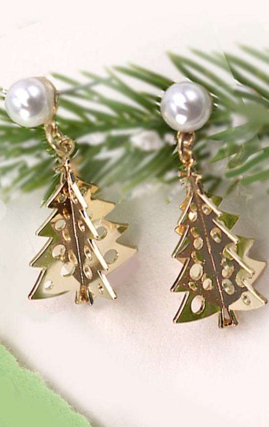 Tree + Pearl Studs