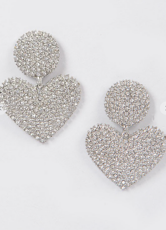 Heart Rhinestone Earrings