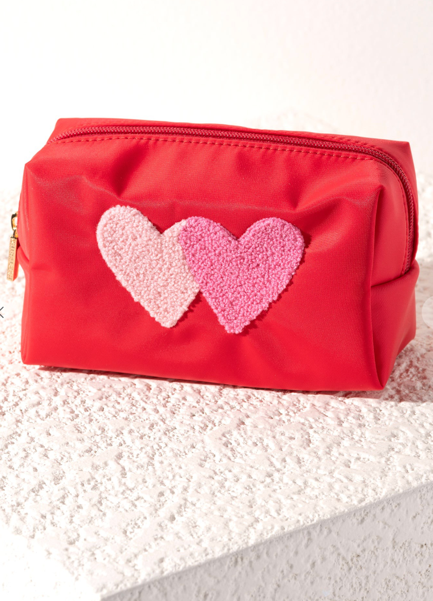 Double Hearts Cosmetic Bag