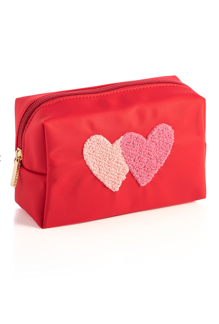 Double Hearts Cosmetic Bag