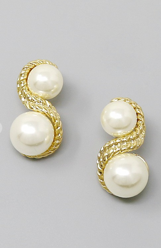 Swirl Pearl Earrings