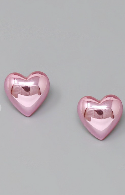 Puffed Heart Studs