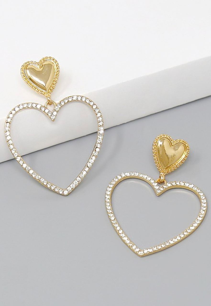 Stone Heart Earrings