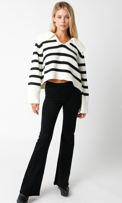 Sylvie Stripe Sweater Black/White