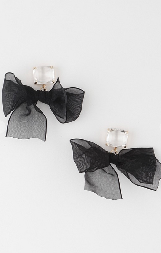 Black Bow Knot Earrings