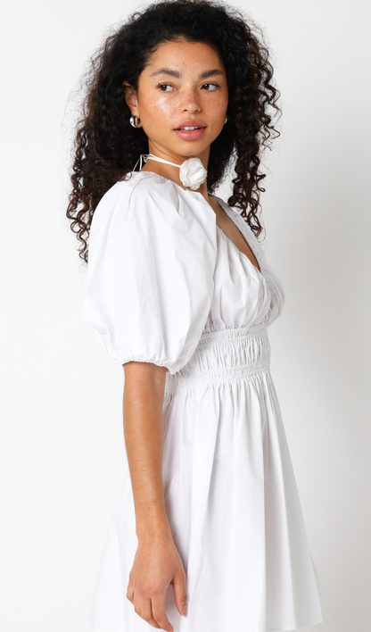 Renae Sinched Dress White