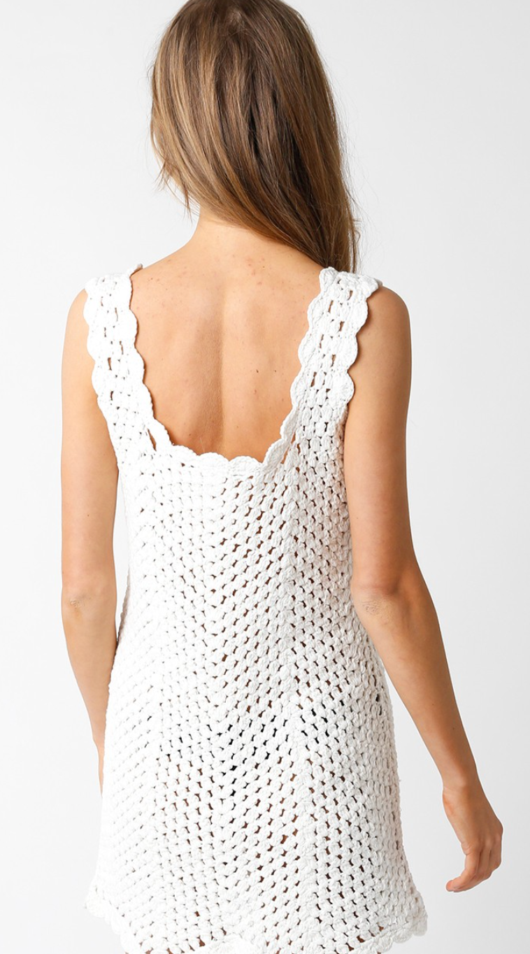 Crochet Knit Coverup White