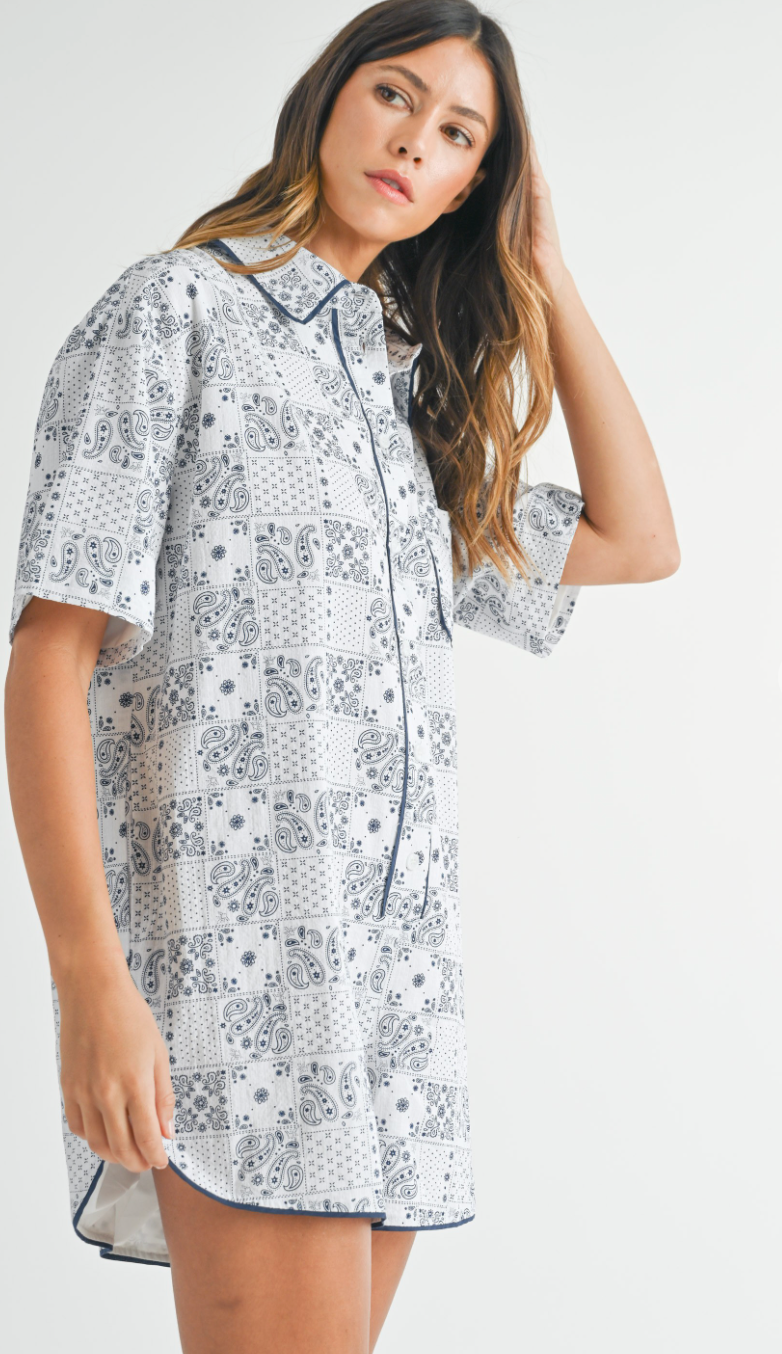 Jen Paisley Romper White