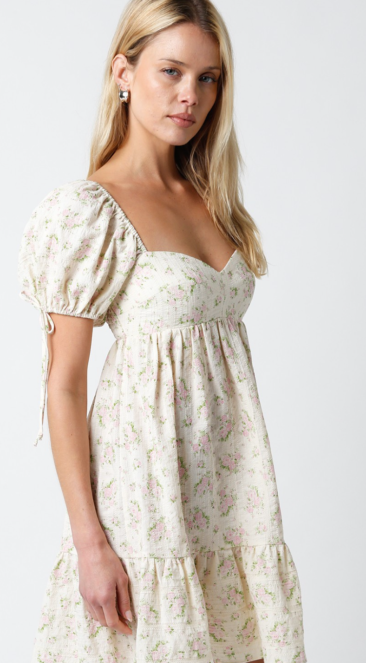 Sweet Floral Babydoll Dress w/ Ties