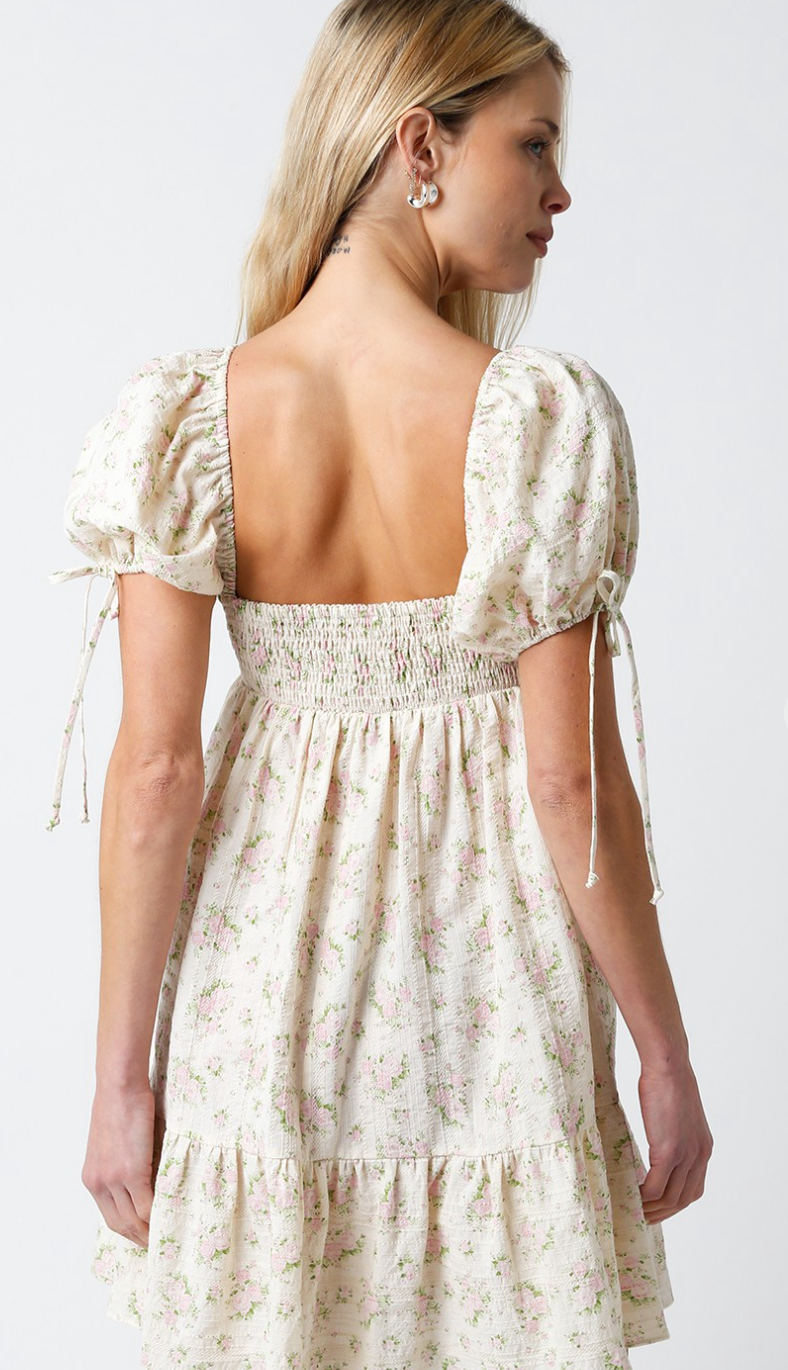 Sweet Floral Babydoll Dress w/ Ties