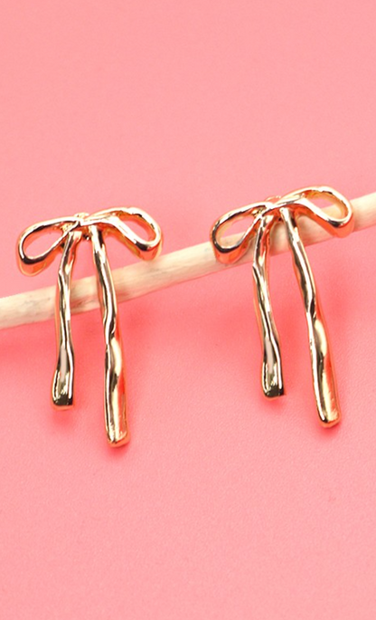 Long Ribbon Bow Studs