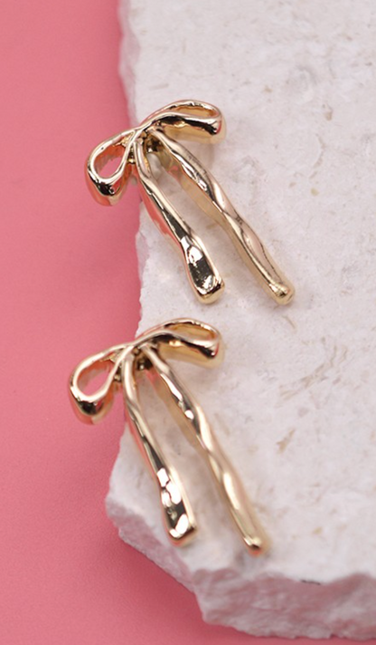 Long Ribbon Bow Studs