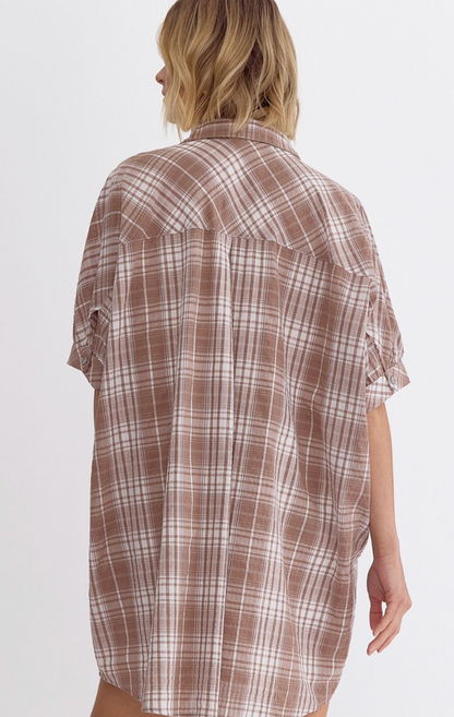 Leona Plaid Shirt Dress