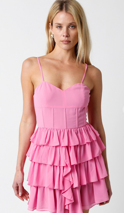 Frills & Ruffles Dress Pink