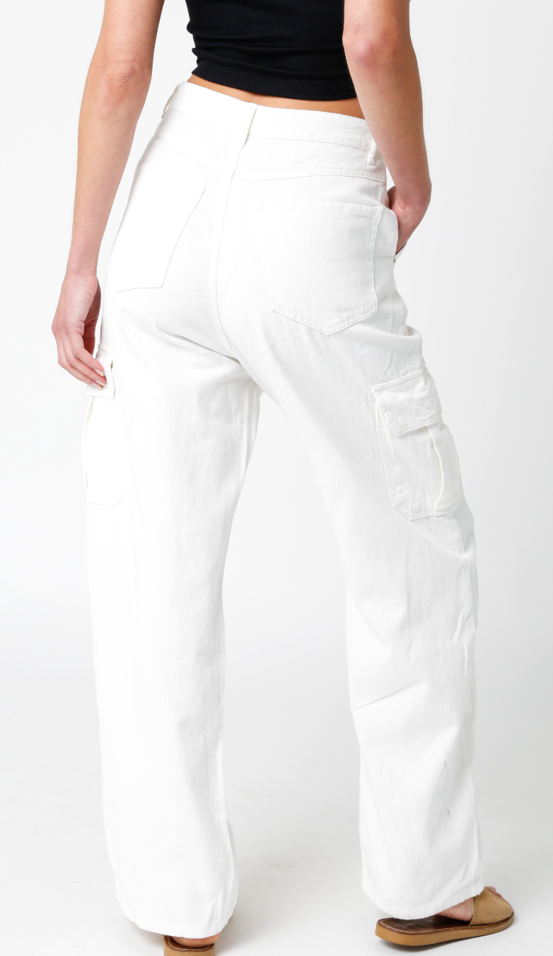 Lara Cargo Pants White