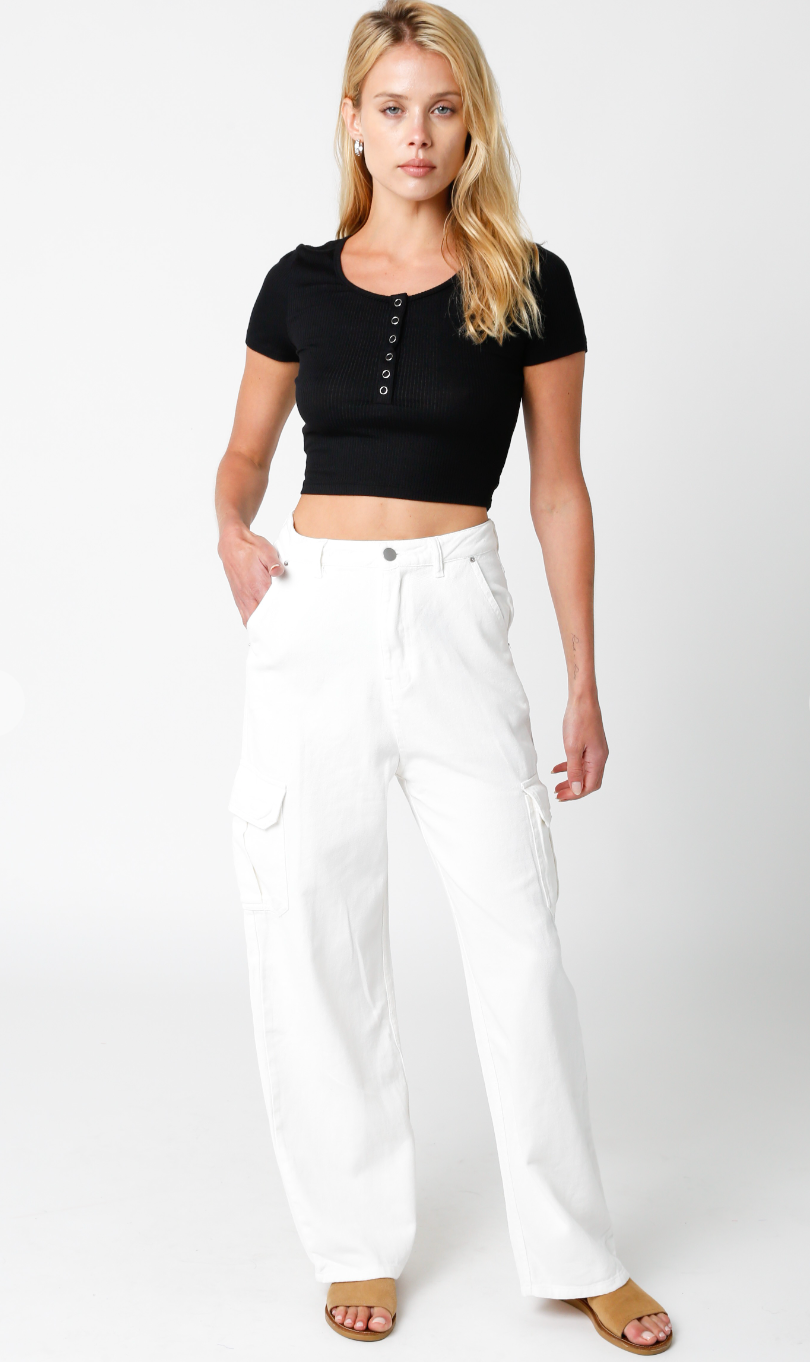 Lara Cargo Pants White