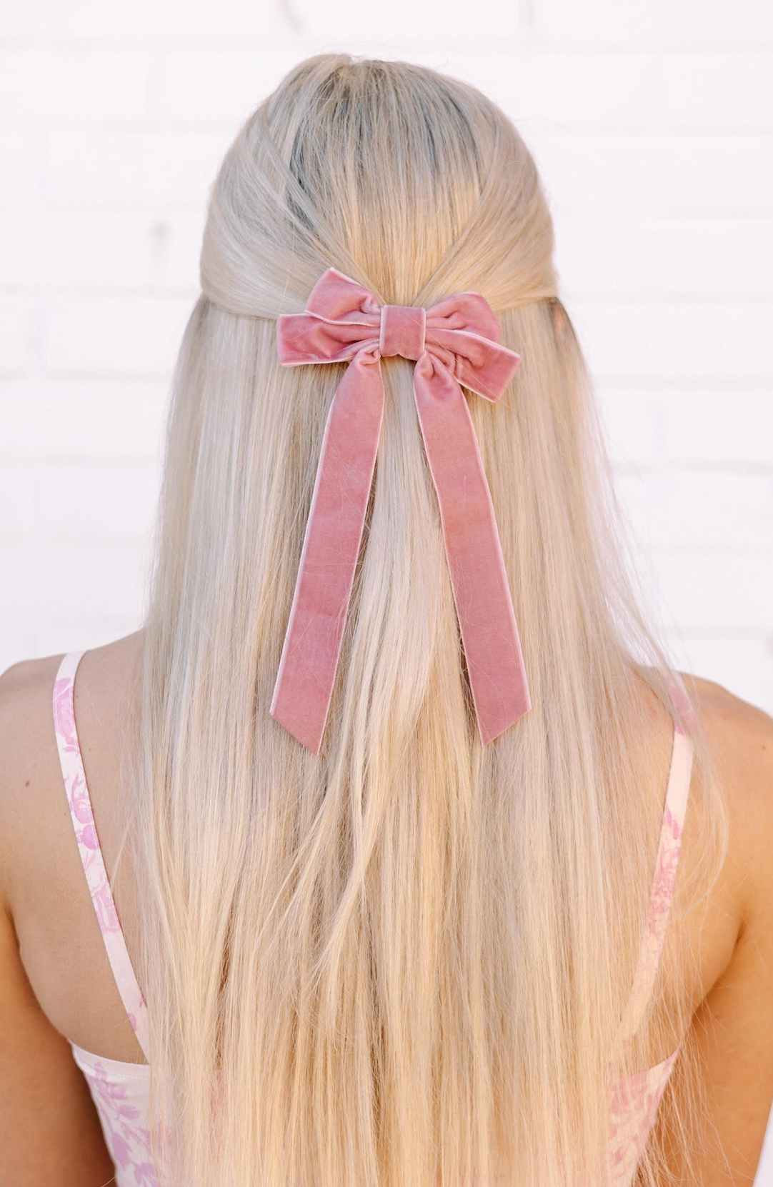 Velvet Bow Clip Mauve