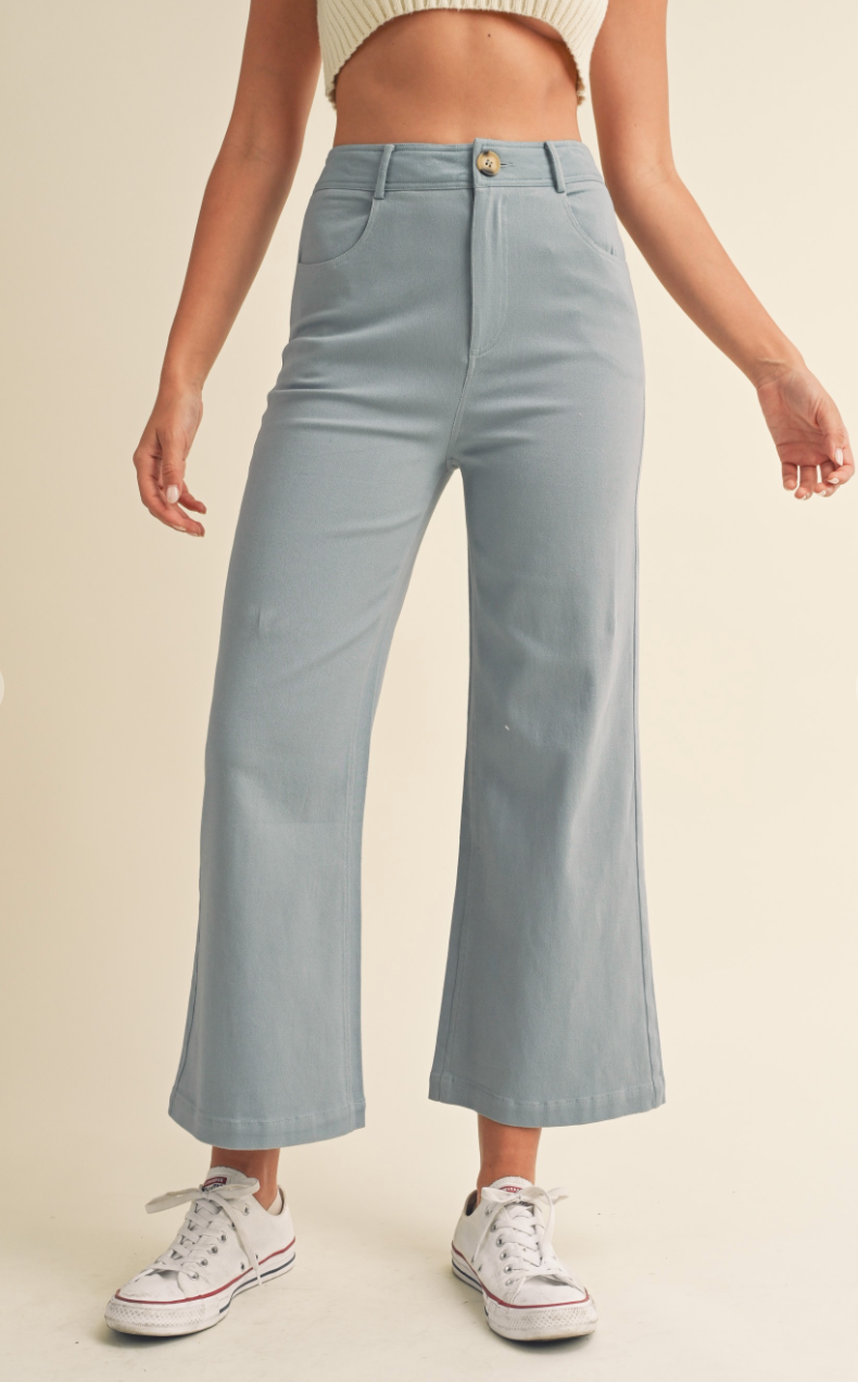 Dusty Blue High Rise Pants